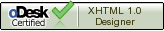 oDesk Certified XHTML 1.0 Designer